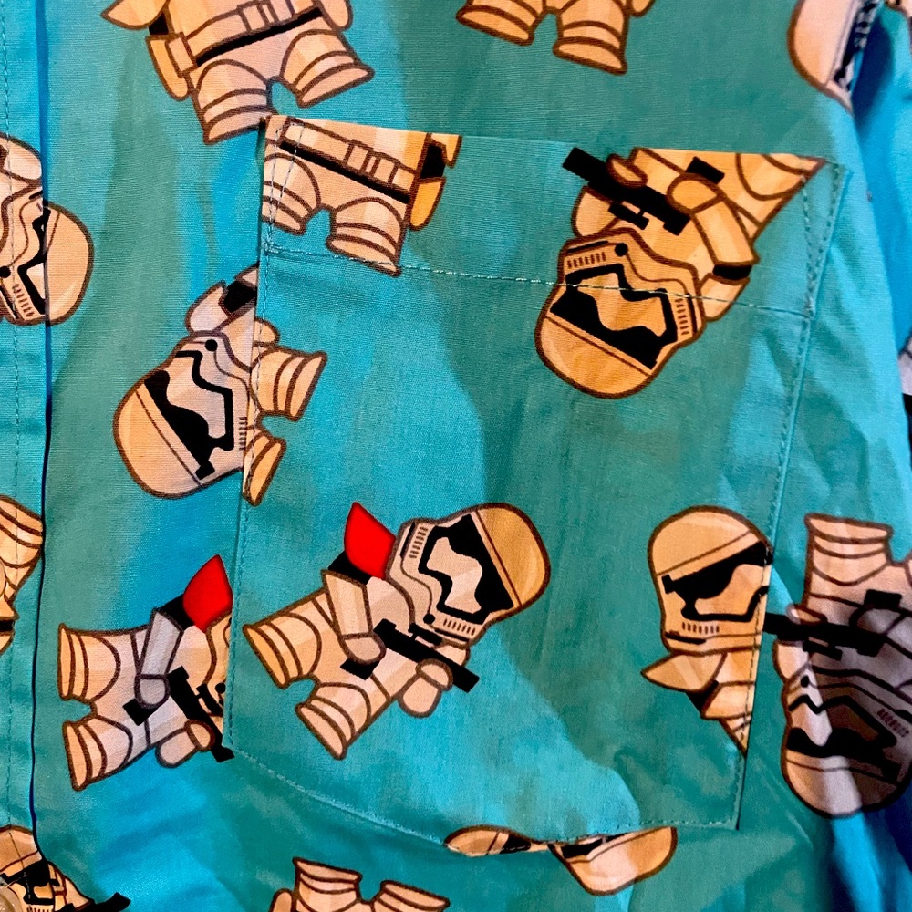 Star Wars Droid Teal Button Up Shirt